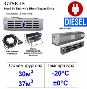 GTSE-15:  24V  (37м3 ±0°С) (30м3 -20°С)  STAND-BY-380V  Дизель