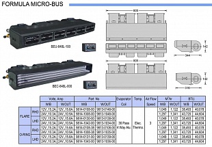 Испаритель автокондиционера FORMULA MICRO-BUS 848L